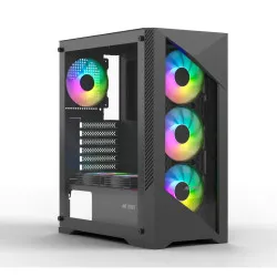 Ant Esports ICE 270G 6F Mid Tower Gaming Cabinet - Black