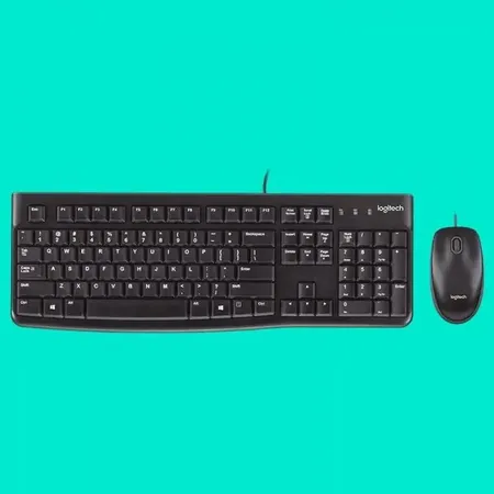 Logitech MK120 Wired USB Keyboard and Mouse Combo (Black)