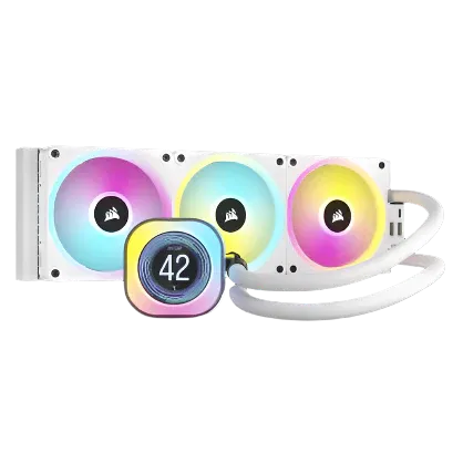 CORSAIR iCUE H150i Elite LCD XT RGB 360mm CPU Liquid Cooler (White)