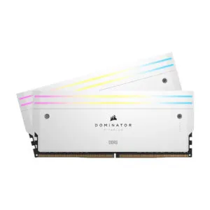 Corsair DOMINATOR TITANIUM RGB 64GB (32GB x 2) DDR5 6000Mhz CL30 AMD EXPO & Intel XMP Desktop Memory (RAM) White