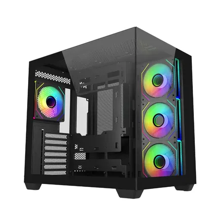 Cooler Master Elite 681 ATX Mid Tower Computer Case with 270° Tempered Glass - Black