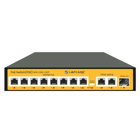 Lapcare LAPLINK 8+2+1 PoE Gigabit Switch 150W PoE 6KV Surge Protection