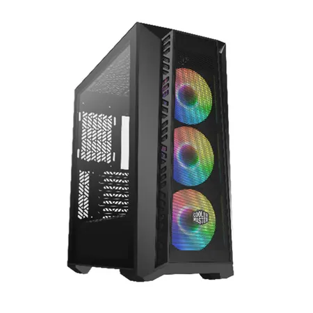 Cooler Master MasterBox MB520 Mesh ARGB E-ATX Mid-Tower Cabinet with Pre-Installed Fans - Black
