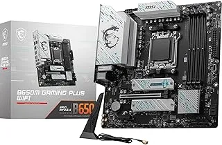 MSI B650M Gaming Plus WiFi Motherboard, mATX - Supports AMD Ryzen 7000 Series Processors, AM5, DDR5 Memory Boost 7800+MHz/OC, 1 x PCIe 4.0 x16, 2 x M.2 Gen4