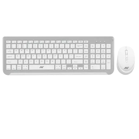 ANT ESPORTS WK250 PROFESSIONAL WIRELESS KEYBOARD & MOUSE COMBO WHITE SILVER (R-41285455) (ETA-SD-20241110955) (ETA-SD-20241111000)