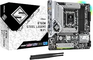 ASRock B760M Steel Legend WiFi Motherboard, Intel 12th and 13th Generation CPU (LGA1700), B760 Chipset, DDR5 Micro ATX Motherboard