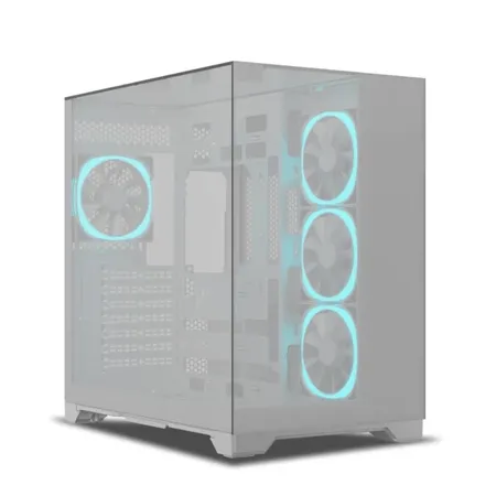Ant Esports Crystal Mirror Gaming Mid Tower Case-White