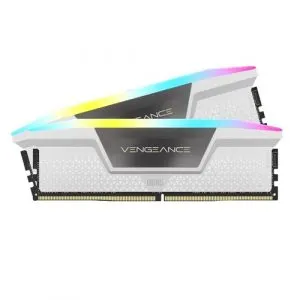 Corsair Vengeance RGB 32GB (2x16GB) DDR5 6400MHz Desktop Memory White CMH32GX5M2B6400C36W