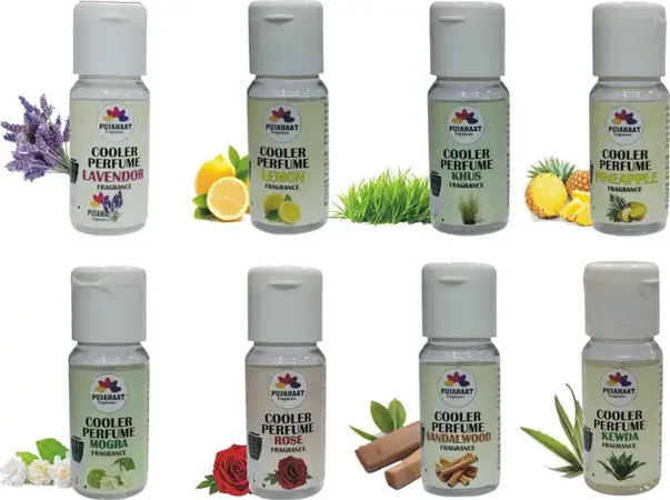 Pujahaat Lavender, Lemon, Rose, Khus, Kewda, Pineapple, Sandalwood, Cooler Perfume Aroma Oil Lavender, Lemon, Rose, Khus, Kewda, Pineapple, Sandalwood Cooler Perfume/Aroma Diffuser Oil or Fragrance