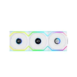 Lian Li Uni Fan SL Wireless LCD 120 120mm Case Fan Triple Pack - White
