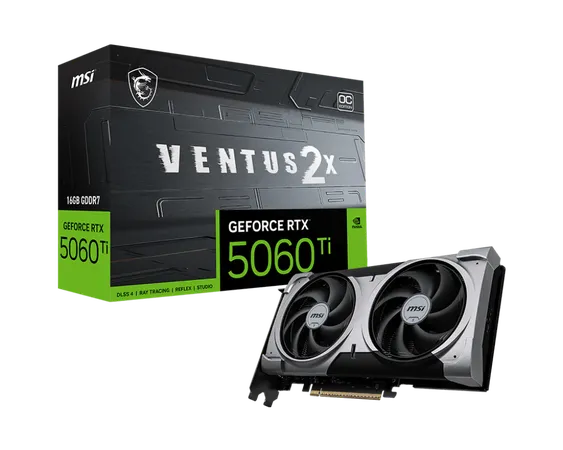 MSI GEFORCE RTX 5060 TI 16GB VENTUS 2X OC PLUS GRAPHIC CARD