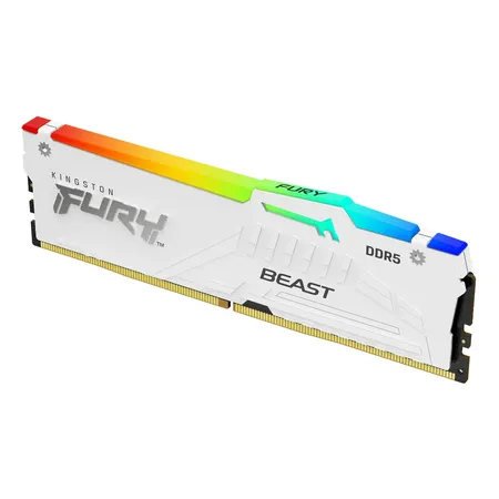 Kingston Fury Beast RGB XMP 16GB (16GBx1) DDR5 6000MHz Desktop RAM (White) KF560C30BWA-16