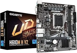 GIGABYTE H610M H V2 DDR4 Micro ATX Motherboard - Supports Intel Core 14Th Cpus, 6+1+1 Hybrid Digital VRM, Up To 3200Mhz DDR4 (OC), 1Xpcie 3.0 M.2, Gbe LAN, USB 3.2 Gen 1