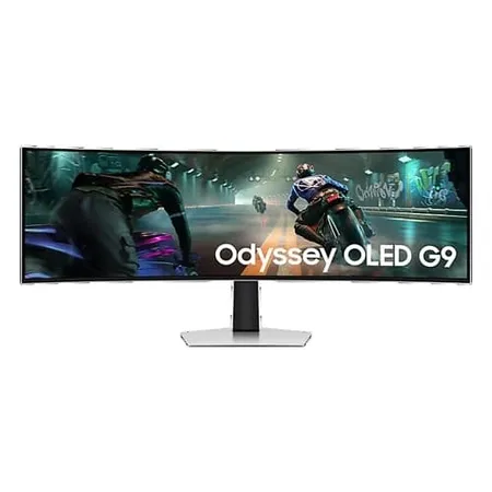 SAMSUNG Odyssey LS49DG910SWXXL 49 Inch DQHD 144Hz Oled Panel 99% SRGB 0.03MS AMD Freesync Gaming Monitor (Silver)