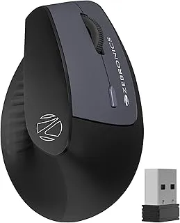 ZEBRONICS Jaguar V, Vertical Wireless Mouse, Dual Mode (2.4GHz + BT), Dual Bluetooth, Upto 1600 DPI, 6 Buttons, Power Saving Mode, Ergonomic Mouse, Runs on 2X AAA Battery, for Windows | Mac | Linux