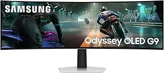 Samsung 49" Odyssey OLED G9 Curved Gaming Monitor|Dual QHD 5120 x 1440|144Hz|0.03ms|DCI 99%|OLED Safeguard|FreeSync Premium Pro|G-Sync|Quantum Dot|HDR10+ Gaming|HAS|Flicker Free| LS49DG910SWXXL|Silver