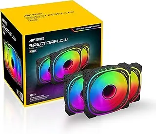 Ant Esports Spectraflow 120mm 3 IN 1 ARGB Case Fan Kit - Black, Infinity Mirror Design, PWM Control, 1800 RPM, 45 CFM Airflow