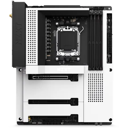 NZXT N7 B650E DDR5 AMD Motherboard with Wi-Fi and NZXT CAM Features - White N7-B65XT-W1)