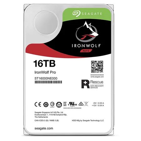 Seagate IronWolf Pro 16TB 7200 RPM 3.5" SATA 6Gb/s Enterprise NAS Internal Hard Drive