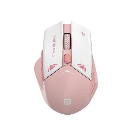 Portronics Vader Pro Wireless Gaming Mouse with 2.4 GHz Receiver, 6 Buttons, Thumb Support, High-Precision Tracking, Ergonomic Comfort, Adjustable Optical DPI for Laptop, PC, Mac(Pink)