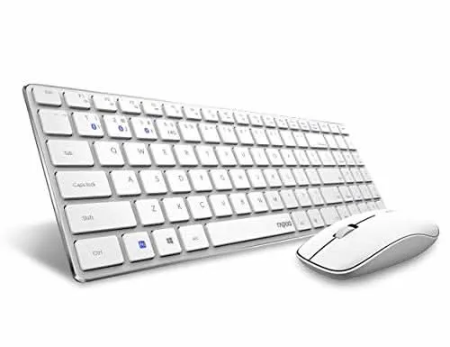 RAPOO 9300M SILENT MULTI-MODE WIRELESS KEYBOARD AND MOUSE COMBO WHITE/BLACK
