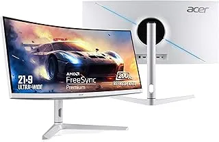 Acer XZ306CX 29.5 Inch Ultrawide 21:9 1500R Curve 2560 X 1080 Backlit LED LCD Monitor I 1 MS VRB I 200Hz Refresh I HDR 400 I DCI-P3 93% I AMD FreeSync I 2xHDMI 1xDP I Stereo Speakers I Eye Care, White