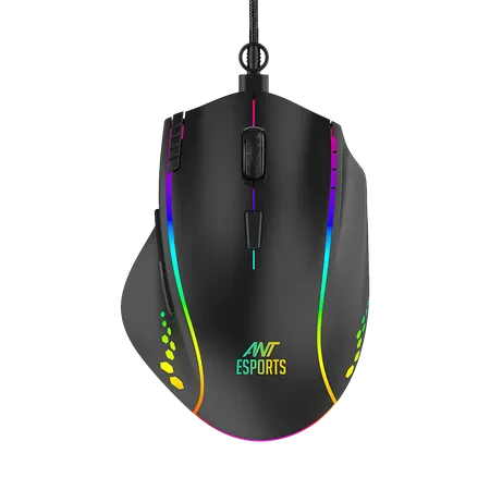 ANT ESPORTS GM60 WIRED OPTICAL GAMING MOUSE - BLACK