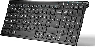 iClever Bluetooth Keyboard BK10, Wireless Keyboard for Mac, Multi-Device Easy-Switch for up to 3 Devices, Silent Compact Slim Keyboard for Windows, Laptop, iPhone, iMac, Desktop, PC, Black