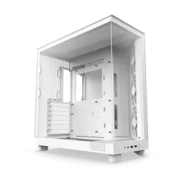 NZXT H6 Flow Tempered Glass Compact Dual-Chamber Mid-Tower Airflow Case-White