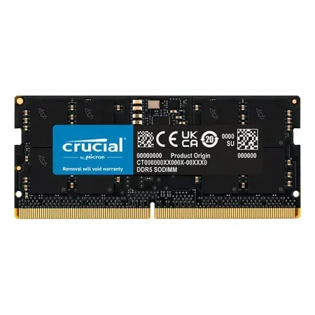 Crucial RAM 16GB (1 X 16GB) DDR5 4800MHz CL40 SODIMM Laptop Memory (CT16G48C40S5,Black)