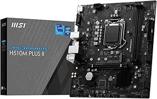 MSI PRO H510M Plus II Motherboard, Micro-ATX - Supports Intel Core 10th/11th Gen Processors, LGA 1200, 2 x DIMMs (2933MHz), 1 x PCIe 3.0 x16, M.2 Gen3