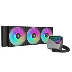 DeepCool LT360 360 mm ARGB Liquid CPU Cooler (Black), Triple 120 mm FD12 PWM ARGB Fans, Anti‑Leak Tech, Infinity-Mirror Pump Cap, Intel & AMD Socket Support