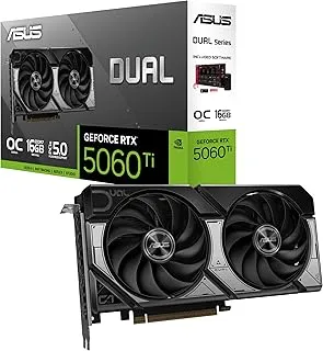 ASUS Dual GeForce RTX™ 5060 Ti 16GB GDDR7 OC Edition (PCIe 5.0, 16GB GDDR7, DLSS 4, HDMI 2.1b, DisplayPort 2.1b, 2.5-Slot Design, Axial-tech Fan Design, 0dB Technology, and More)