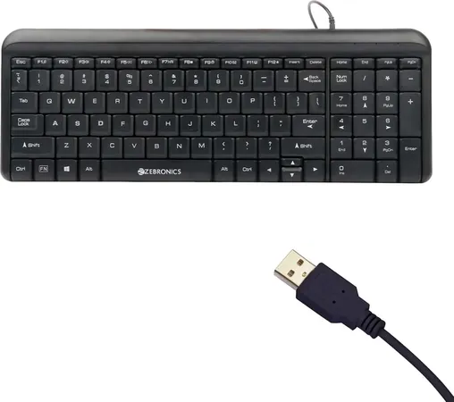 ZEBRONICS ZEB-GLIDE USB WIRED MULTIMEDIA KEYBOARD FOR PC/LAPTOP WITH RUPEE SYMBOL KEY