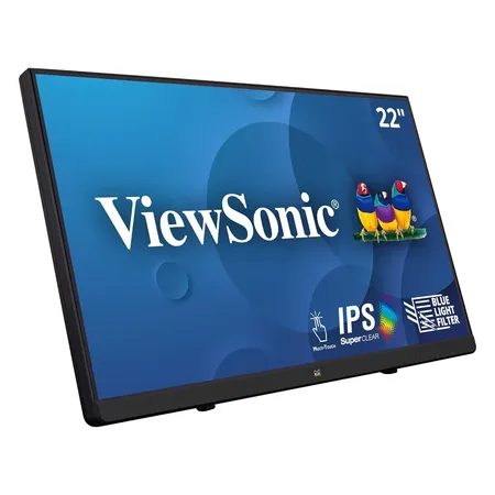 ViewSonic TD2230 55.88Cm (22") FHD10-PointTouch Portable Monitor |7H Scratch Resistant | Adjustable Stand | Dual Speaker | Eye Care | Comfort Viewing, Frameless HDMI | DP | VGA | USB 3.2