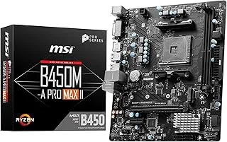 MSI B450M-A PRO MAX II Motherboard, Micro-ATX, AM4 DDR4 USB 3.2 Gen 1 HDMI