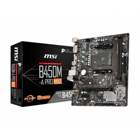 MSI B450M-A Pro Max DDR4 AMD AM4 MATX PCI-E 2.0 Gaming Motherboard