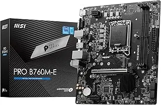MSI PRO B760M-E Motherboard, Micro-ATX - Supports 14th/13th/12th Gen Intel Core Processors, LGA 1700 - DDR5 Memory Boost 5600MHz, PCIe 4.0 x16 Slot, M.2 Gen4 Slot