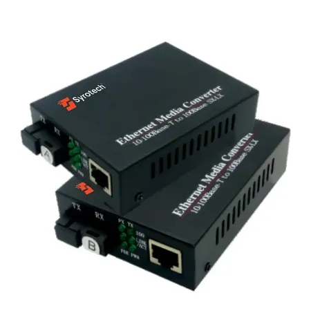 Syrotech GOMC-BI3503-20 & GOMC-BI5303-20 S/M S/F 10/100Mbps Media Converter Pair 20KM