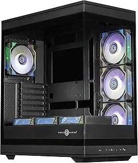 Circle Thrillux Mid-Tower Gaming Cabinet - Black | Supports ATX, M-ATX, ITX | Reverse Connector Motherboard Compatible | 3X Side, 3X Bottom, 1X Rear 120MM ARGB Fans with Infinity Mirror