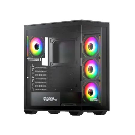 Coconut Stark Z9 Glass Mid Tower Gaming Cabinet – Black