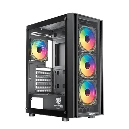 Foxin Titan Mid Tower Gaming Computer Case with Tempered Glass