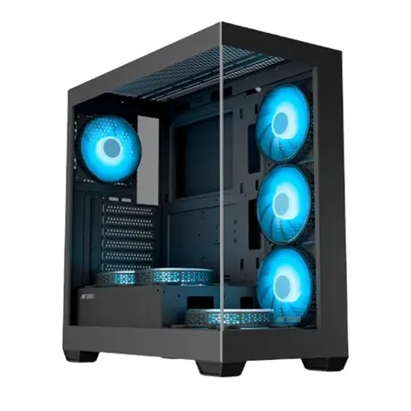 Ant Esports Crystal X7 ATX Computer Case with Type C Black