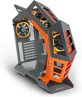 Ant Esports Cypher G3 Mid-Tower ATX Computer Case/Gaming Cabinet - Black-Orange | Support ATX, Micro-ATX, Mini-ITX | Pre-Installed 5 ARGB-PWM Remote Controlled Fans