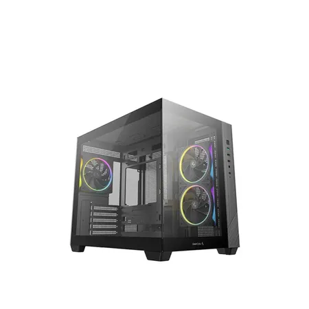Deepcool CG330 3F Panoramic Dual‑Chamber Micro‑ATX Case with Tempered Glass - Black