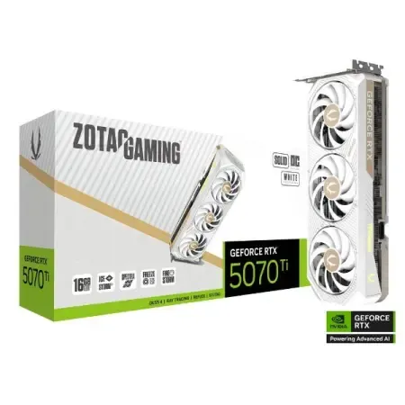 Zotac Gaming RTX 5070 Ti Solid Core OC 16GB GDDR7 Graphics Card (White)