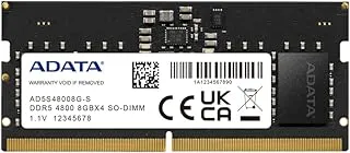 ADATA Premier 8GB 4800MHz SO-DIMM DDR5 Laptop Memory, Single RAM Module, Supports Intel & AMD Latest CPU, Intel XMP & AMD Expo, Built in PMIC, On Die ECC, Low Voltage, More Bandwidth- AD5S48008G -S