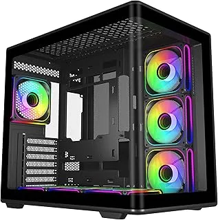 Cooler Master Elite 600 ATX Mid-Tower Case Black | 7X Pre-Installed Reverse ARGB Fans | Tempered Glass Side Panel | 360mm AIO & ATX Mobo Support | USB 3.2 Gen 2x2 Type-C | RTX 50 Series GPU Ready