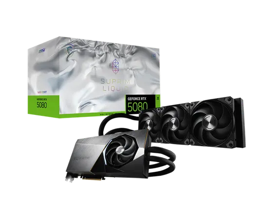 MSI GeForce RTX 5080 Suprim Liquid SOC 16GB NVIDIA Graphic Card