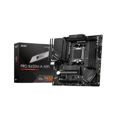 MSI Pro B650M-A WiFi DDR5 AMD AM5 M-ATX WiFi 6E PCIe 4.0 Gaming Motherboard